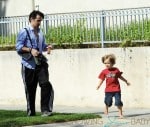 Colin Farrell Picks Up Son From School