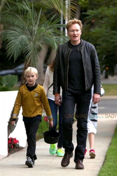 Conan O'Brien takes son Beckett Trick-Or-Treating