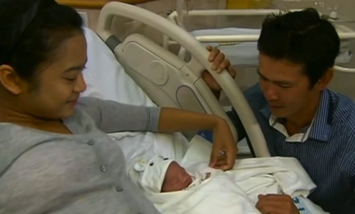 Couple with baby who was born in car during police pursuit