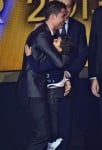 Cristiano Rinaldo hugs his son Cristiano Junior at the Ballon D'or awards