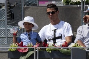 Cristiano Ronaldo and son Cristiano Junior at the Madrid Open