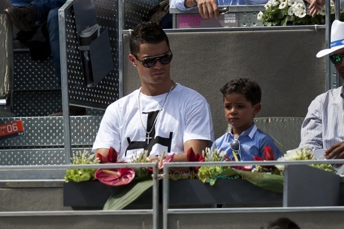 Cristiano Ronaldo and son Cristiano Junior at the Madrid Open