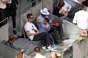 Cristiano Ronaldo & son Cristiano Junior at the Madrid Open