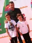 David Beckham, Romeo James Beckham, Cruz David Beckham attends The Nickelodeon Kids Choice Sports Awards in Los Angeles