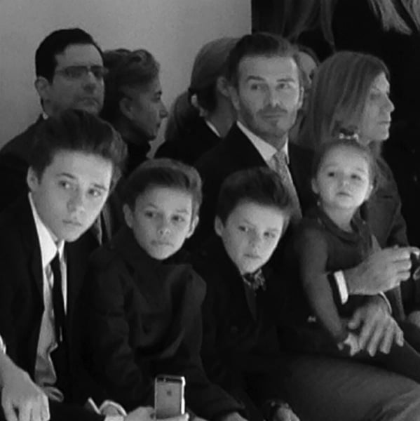 David Beckham And His Children Front Row At Victoria Beckham S Nyfw 14 Presentation Growing Your Baby