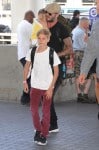 David Beckham with kids Harper and Romeo