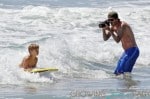 SURFS UP! David Beckham takes his sons Brooklyn, Romeo and Cruz to hit the surf and sand in Los Angeles