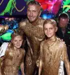 David Beckham with sons Cruz and Romeo get gooed at the Kids' Choice Sports Awards