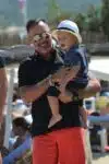 David Furnish with son Elijah in St