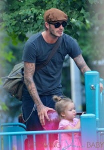 David Beckham enjoys some play time at the park with daughter Harper in New York City
