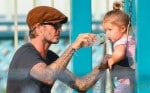 David Beckham Takes Daughter Harper To The Park