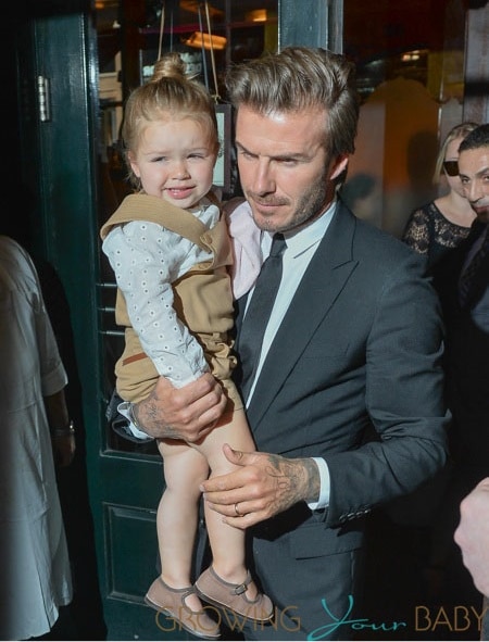 David and Harper Beckham leave Balthazar Restaurant