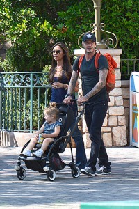 David and Victoria Beckham at Disneyland with their daughter Harper