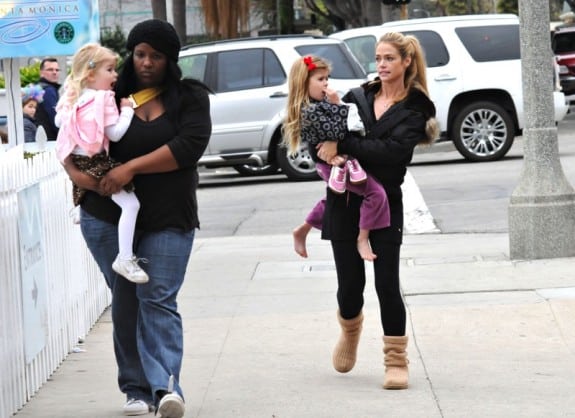 Denise Richards out skating in Santa Monica with daughters Sam & Lola