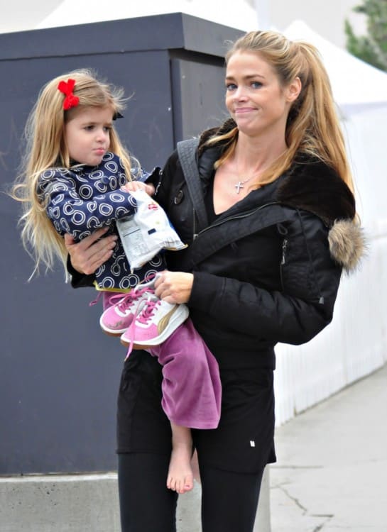 Denise Richards out skating in Santa Monica with daughters Sam and Lola