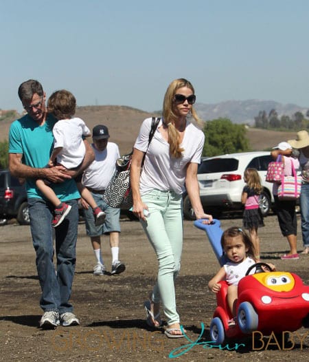 Denise and Irv Richards at the farm with Eloise and Bob and Max