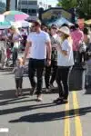 Drew Barrymore and Will Kopelman at the farmer's market with daughter Olive