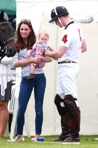 Duke & Duchess of Cambridge with baby George at  playing polo at Cirencester Park Polo Club in Cirencester, United Kingdom