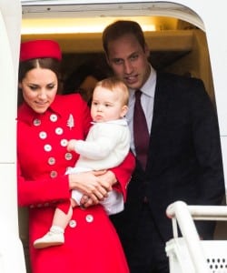 Duke and Duchess of Cambridge arrive in New Zealand with Prince George