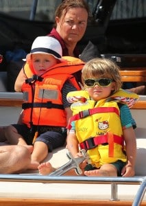 Elijah and Zachary Furnish-John on a yacht in St