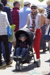 Elizabeth Banks takes her son Felix to a farmers market in Studio City on Father's Day
