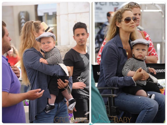 Elizabeth Berkely with son Sky Lauren at the Grove