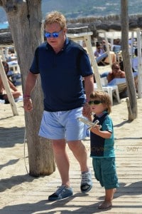 Elton John with son Zachary in St