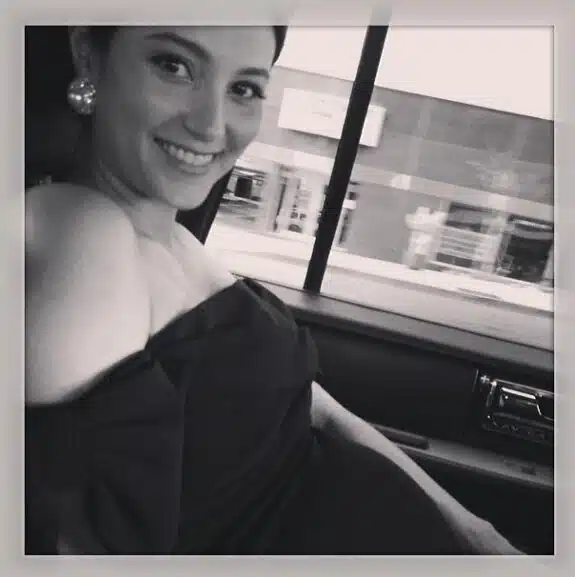 Emma Heming on her way to Vanity Fair Party