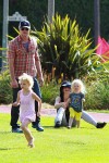 Eric Dane and Rebecca Gayheart at the park with their girls Billie and Georgia