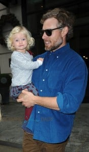 Eric Johnson and daughter Maxwell leave their NYC hotel
