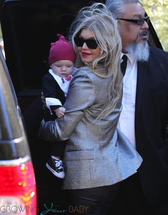 Fergie visiting her parents house with son AXL