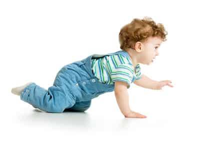 crawling baby isolated