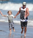 Gavin Rossdale at the beach with son Zuma