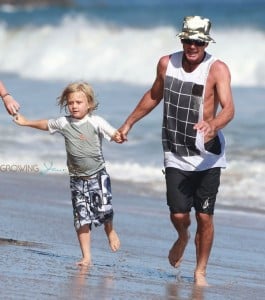 Gavin Rossdale at the beach with son Zuma
