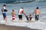 Gavin Rossdale at the beach with sons Zuma and Kingston