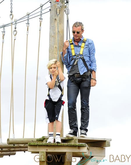 Gwen Stefani and Gavin Rossdale take their children Zuma and Kingston for a family day out at Woburn Safari Park in Bedfordshire