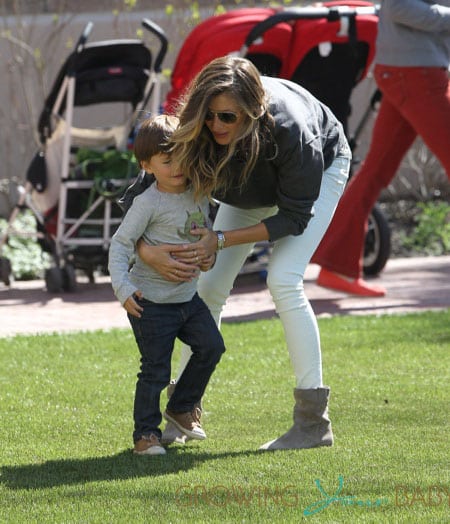 Victoria's Secret supermodel Gisele Bundchen enjoys a play date with son Benjamin Brady and baby Vivian Lake Brady at Tribeca Park in New York City