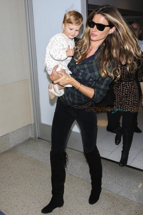 Gisele Bundchen and daughter Vivian Lake Brady at LAX