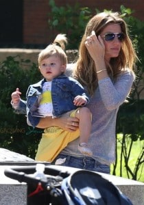 Gisele Bundchen at the park with daughter Vivian Brady