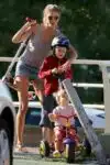 Gisele Bundchen at the park with her kids John and Vivian Brady
