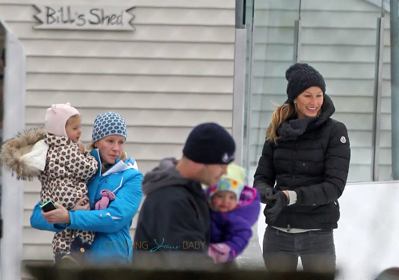 Gisele Bundchen takes her daughter Vivian for ice skating lessons on a cold morning in Boston