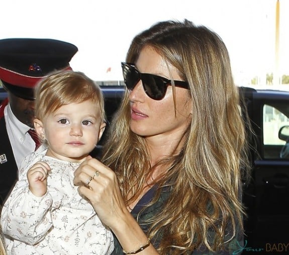 Gisele Bundchen with daughter Vivian Lake Brady at LAX