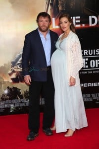 Guy Ritchie, a very pregnant Jacqui Ainsley at Edge of Tomorrow Premiere
