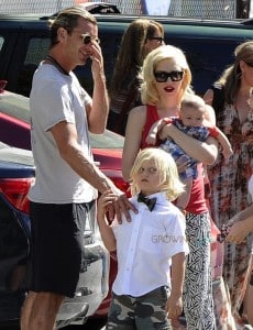 Gwen Stefani and Gavin Rossdale with baby Apollo at Zuma's graduation