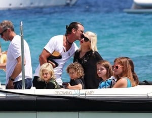 Gwen Stefani and Gavin Rossdale with their children at club 55 St