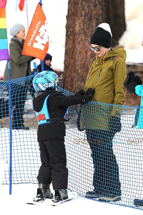 Gwen Stefani and Zuma Rossdale at Mammoth Mountain Ski Hill