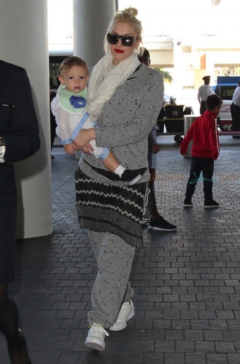 Gwen Stefani  at LAX with son Apollo