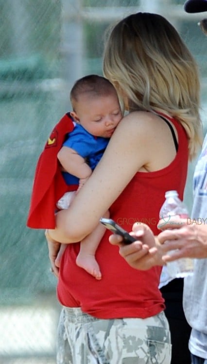 Gwen Stefani Takes Newborn Son Apollo to Zuma's Football Game