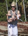 Gwen Stefani at the beach with son Apollo