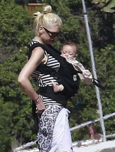 Gwen Stefani at the beach  with son Apollo